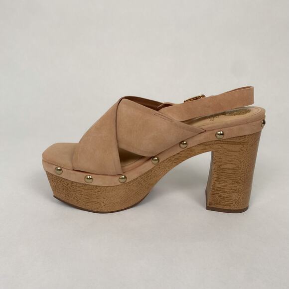 Vince Camuto Jenevya Suede Faux Wood Platform Sandal 9 - Picture 5 of 8
